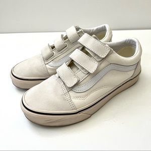 Vans Velcro ivory skater shoes size 6.5 womens 5.0 mens